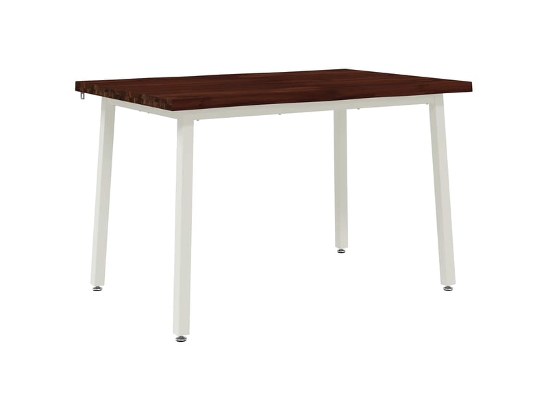  Table à manger moderne 120x80x75 cm bois d'acacia massif marron foncé et blanc shl96762  - Conforama A