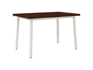 Table à manger moderne 120x80x75 cm bois d'acacia massif marron foncé et blanc shl96762