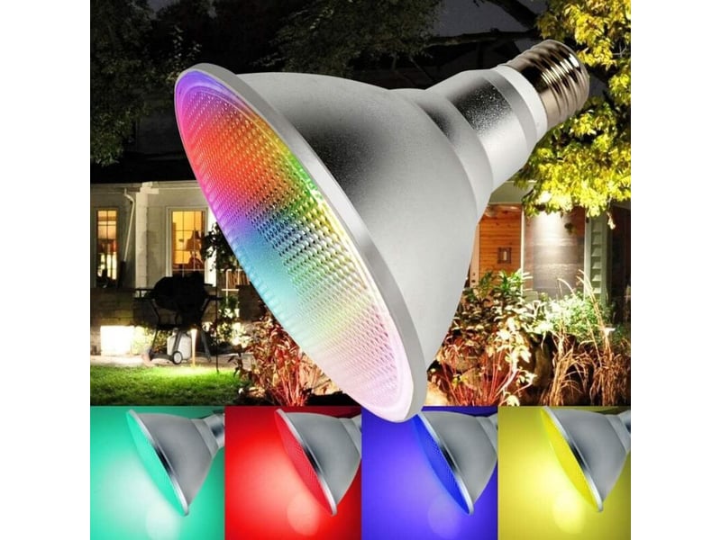  Ampoule led e27 rgbw par38 spot 20w extérieur ip65 télécommande (20w)  - Conforama B