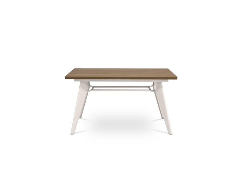  Table à manger extensible 140180cm pieds métal beige et plateau finition noyer meloe MELOE - Conforama A