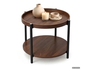 Table basse rond(e) coloris marron AKORD RIVA - 51 cmx51 cm