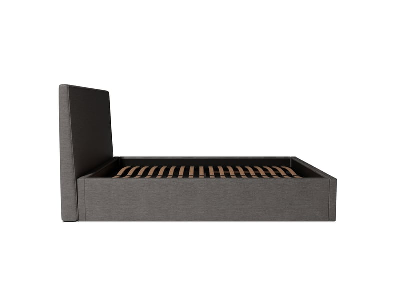  Lit coffre 140x190cm - anthracite - collection emma - morphea  - Conforama D