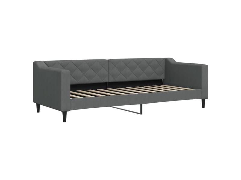 Lit simple- lit adulte - lit de repos sans matelas gris foncé 80x200 cm tissu - Conforama A