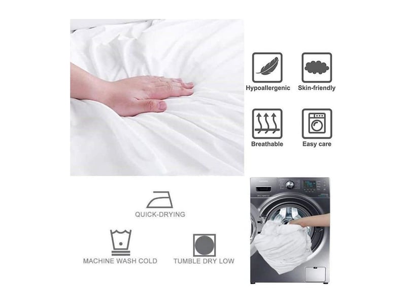  Klvgtifs pu - housse de couette 2 personne 200x200 cm avec 2 taie d'oreiller 50x75cm- ensembles de housses de couette en microfibre  - Conforama D