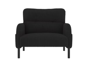 Fauteuil fixe OKWISH  Velours côtelé noir vendu A l'unité