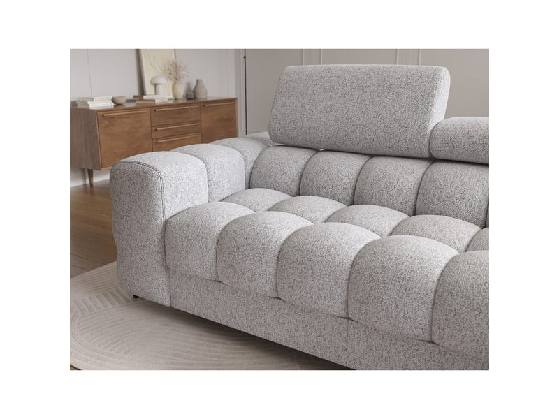  Canapé d'angle droit convertible gris chiné ligne moderne 285x99x181cm filtro  - Conforama D