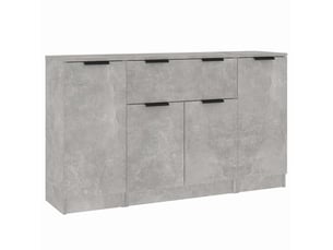 Buffets 3 pcs - bahut - meuble de rangement gris béton bois d'ingénierie