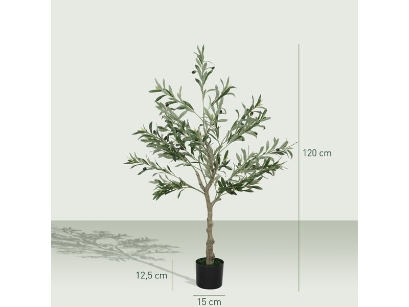  Olivier artificiel 120 cm plante artificielle intérieur, fausse plante décoration pour maison, bureau, salon, chambre  - Conforama E