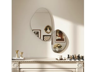 Miroir forme atypique à fixer coloris noir <strong>MIVRAY </strong> <strong></strong> - 70 cm x 46 cm
