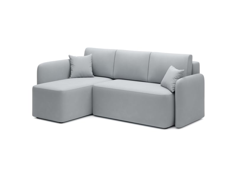  Canapé d'angle gauche gris convertible 3 places hedson avec coffre  - Conforama C