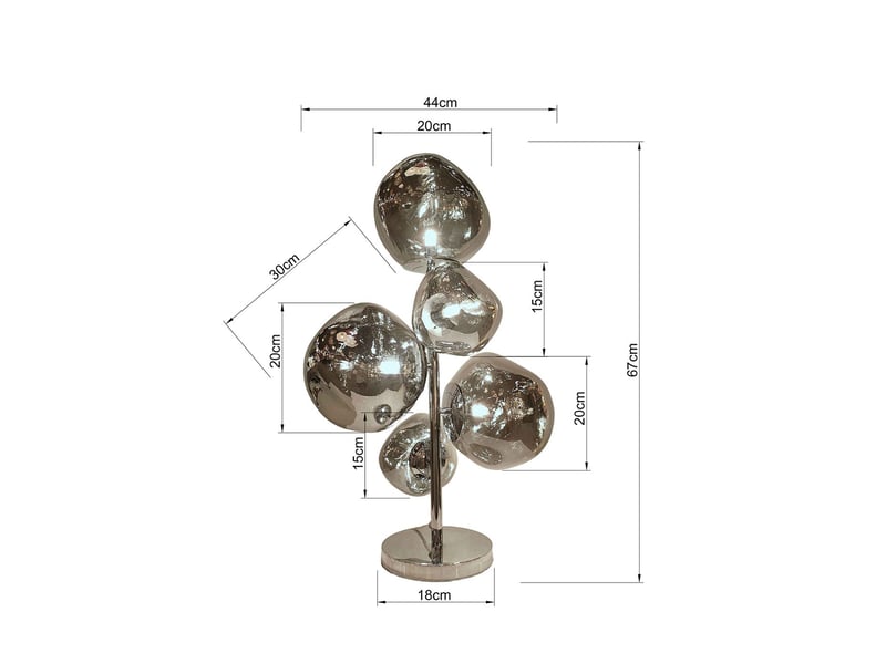 lampe burbuja 65cm chromée  - Conforama D