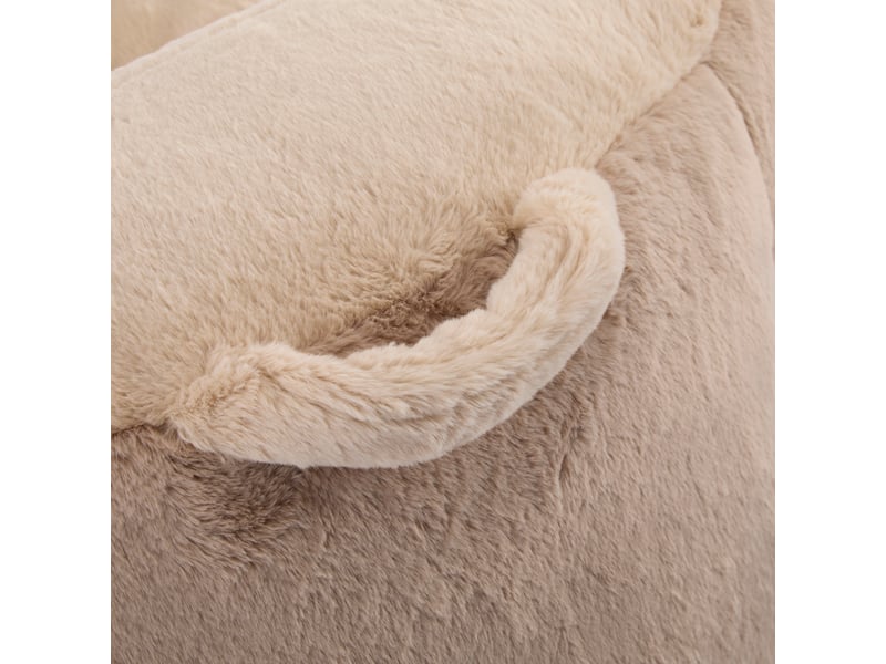  Pouf fauteuil,106x110x77 cm,sans montage,fausse fourrure,marron et camel  - Conforama E
