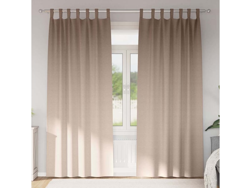  Lot de 2 rideaux occultants, rideaux black-out avec anneaux taupe 225 x 140 cm cf44774  - Conforama B