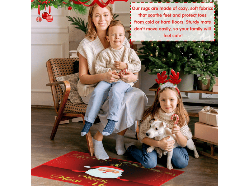  Paillasson de noël, tapis de sol de noël, tapis de bain antidérapant, tapis d'entrée noël, paillasson absorbant, décoration noël tapis, motif-40*60cm  - Conforama E