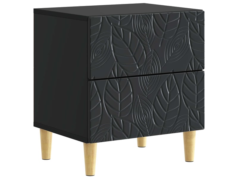 Table de chevet 2 pièces noir 43 x 34,5 x 48 cm bois d'ingénierie - Conforama A