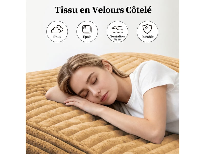  Grande fauteuil pouf convertible 180x125 cm pour la détente, sans assemblage, assise moelleuse, tissu côtelé jaune  - Conforama D