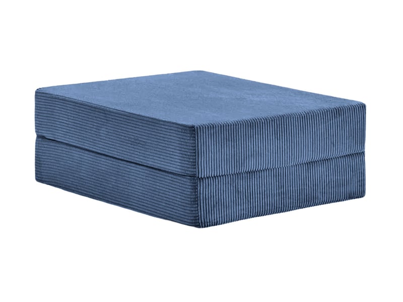  Cosima - pouf en petit velours côtelé bleu foncé 100x80x34  - Conforama A
