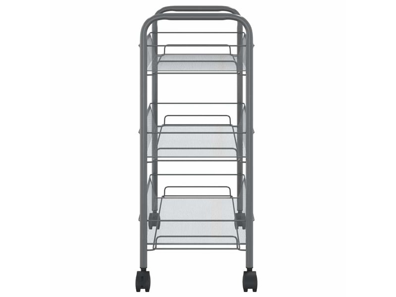  Desserte de cuisine, chariot de rangement à 3 niveaux gris 46x26x64 cm fer  - Conforama D
