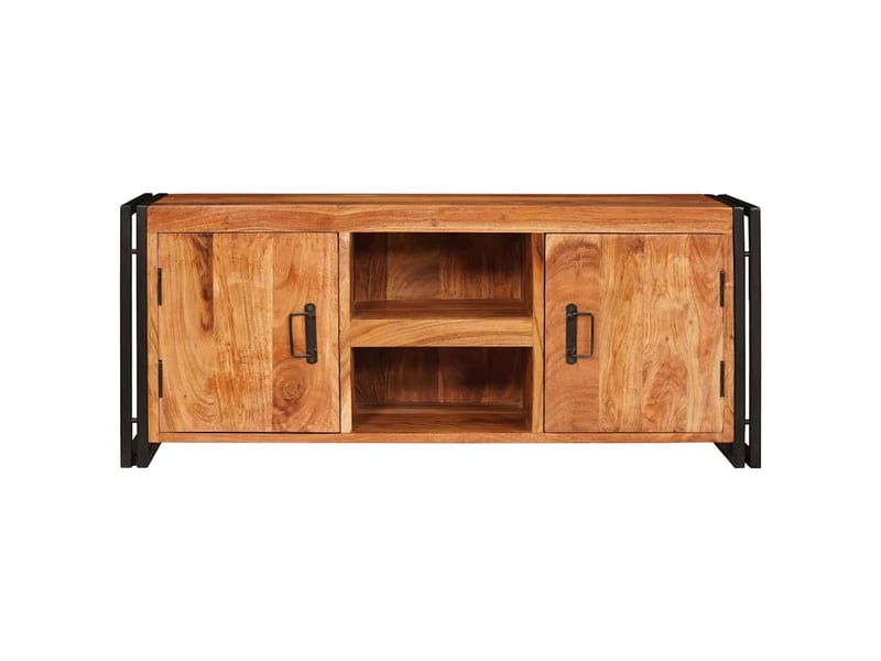  Meuble tv - banc tv - meuble de rangement marron 120 x 33 x 50 cm bois d'acacia massif  - Conforama E