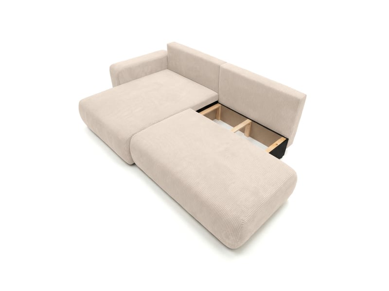  Alya - canapé d'angle max fixe et convertible 5 places en velours côtelé  - Conforama E