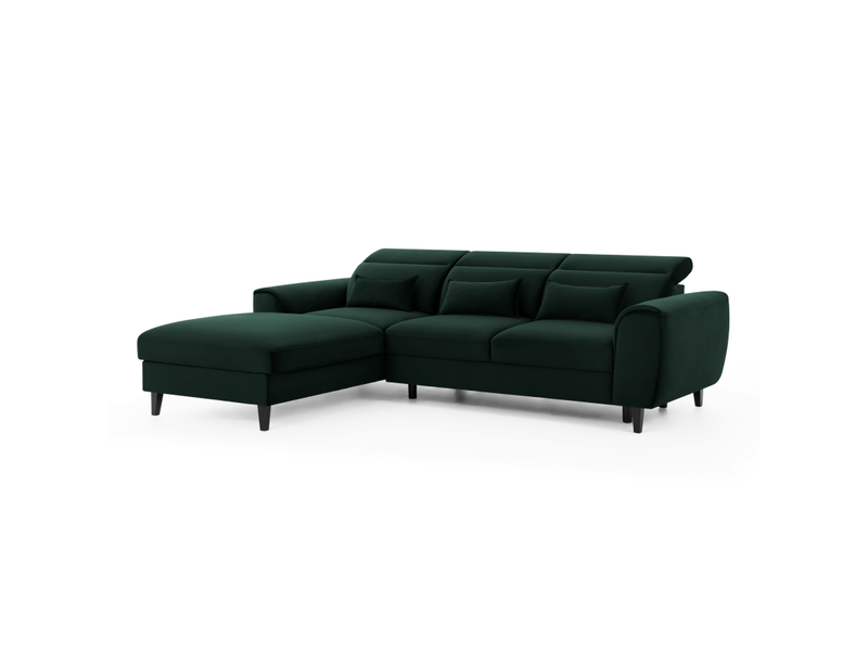  Canapé d'angle convertible vert foncé angle gauche 4 places fable  - Conforama E