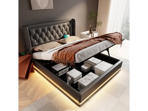 Lit coffre 160x200 cm <strong>HAUSS SPOLE</strong>  <strong></strong> coloris noir
