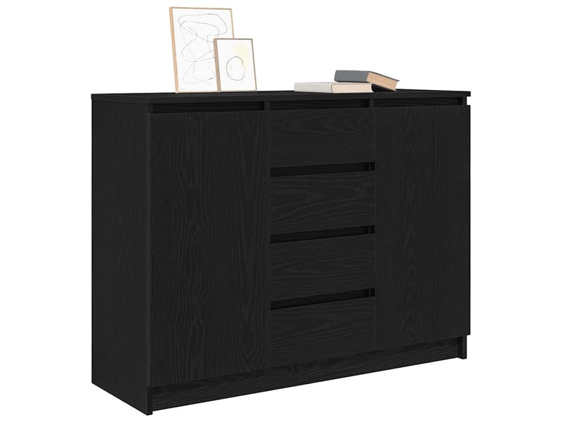  Buffet - bahut - meuble de rangement avec tiroirs chêne noir 100,5x35x76 cm bois d'ingénierie  - Conforama D