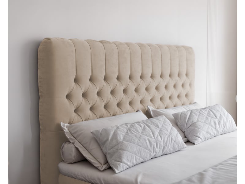  Lit adulte alba plus - 200x200 cm - matelas ressorts + surmatelas - coffre de rangement - velours dense hydrofuge beige clair ALBA PLUS - Conforama D