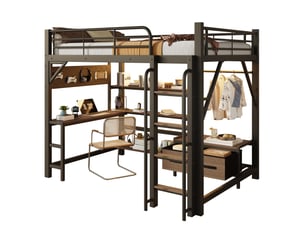 Lit mezzanine 140x200 cm <strong>STILVORA</strong>  <strong></strong> coloris noir