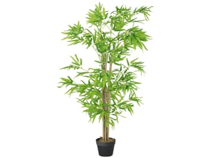 Bambous artificiels 1,20h m réalistes par bambou avec vrais troncs - pot inclus noir vert