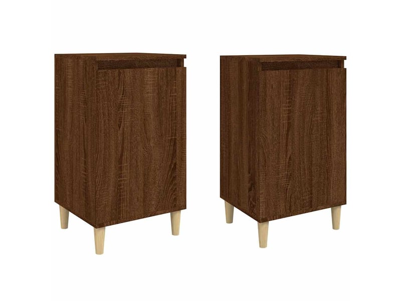  Lot de 2 tables de chevet - cabinet de chevet - table de nuit chêne marron 40x35x70cm bois d'ingénierie  - Conforama A