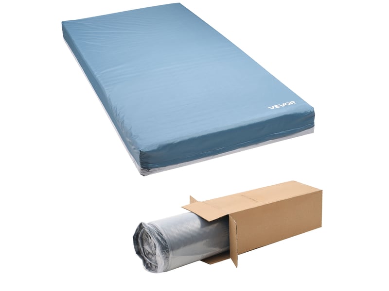  Vevor matelas médical 1 personne, mousse multicouche 203 x 91,4 x 15,3 cm, charge 204,1 kg, housse oxford imperméable bleu-vert LSS003 - Conforama A