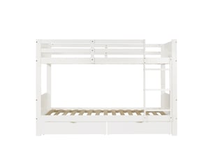 Lit superposé 90x200 cm BIQZUYA   coloris blanc