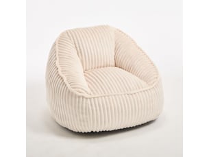Fauteuil poire 98 x 92 x 73 cm, pouf géant en peluche rayée, rembourrage en mousse à mémoire de forme, moelleux et confortable