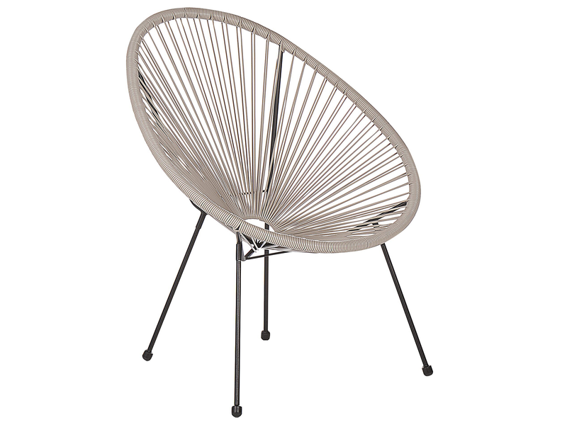  Lot de 2 chaises de jardin acapulco ii polyrotin gris clair  - Conforama D