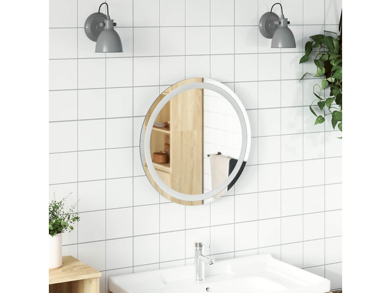  Miroir de salle de bain, miroir de toilette led transparent ø 50 cm verre trempé cf62637  - Conforama B