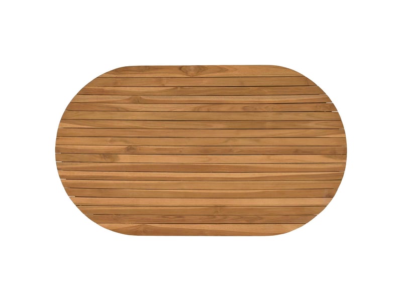 Vidaxl plateau de table 120 x 70 x 3,5 cm ovale bois de teck massif - Conforama A
