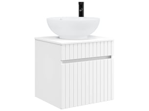 Meuble de lavabo mural, rangement salle de bain blanc 49x44.5x66.5 cm