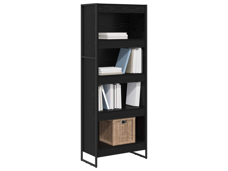 Bibliothèque, armoire à livres 60 x 30 x 155 cm bois d'ingénierie chêne noir - Conforama C