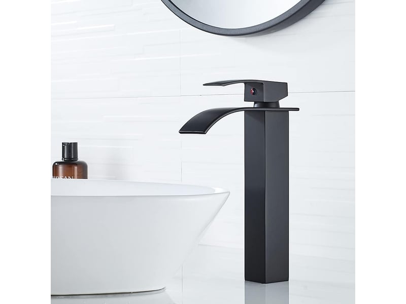  Robinet de lavabo, robinet de salle de bain cascade, hauteur 30 cm (noir) - cc005318zls CC005318ZLS - Conforama B
