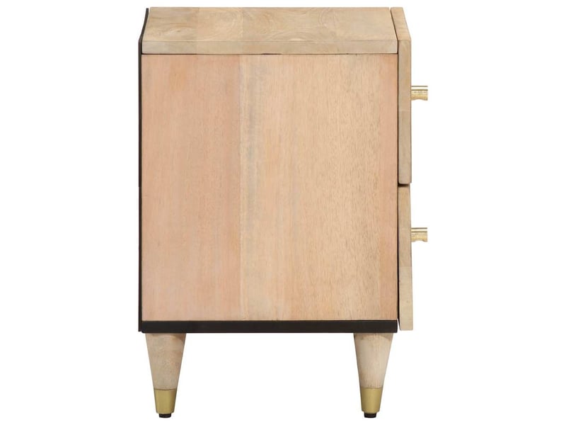  Lot de 2 tables de chevet - cabinet de chevet - table de nuit 40x33x46 cm bois de manguier solide  - Conforama E