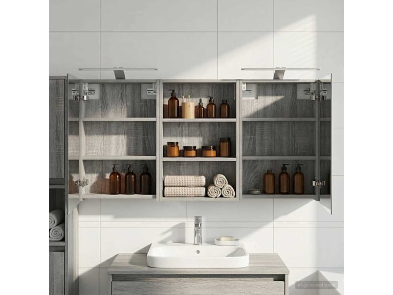Ensemble de meubles de salle de bain 3 pcs 120x10.5x60.5 cm shl3893 - Conforama D