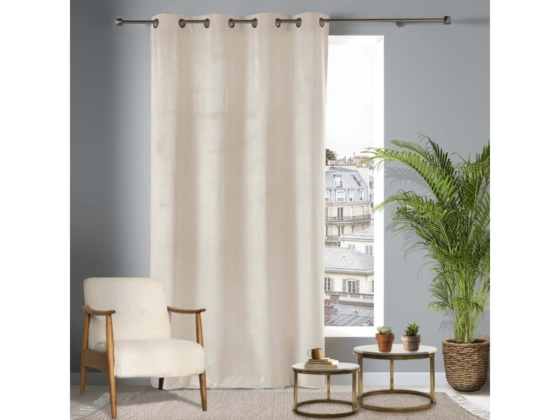  Rideau à œillets velvetine 140x240cm naturel  - Conforama C