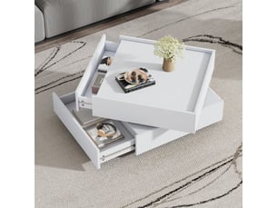 Table basse carré(e) coloris blanc <strong></strong> <strong></strong> - 60 cmx60 cm