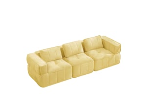 Canapé modulable 3 places271x93x67cm, sans cadre, sans montage, utilisation, assise profonde, design, polyester, jaune