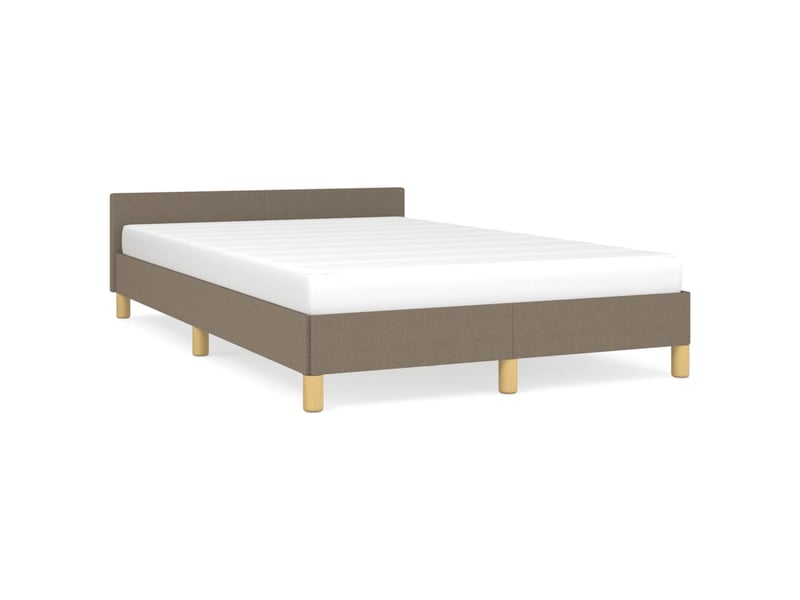  Lit double- lit adulte -  cadre de lit sans matelas taupe 120x190 cm tissu  - Conforama A