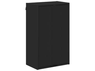 Cabinet salle de bain mural, meuble de rangement noir 39x23.5x65 cm