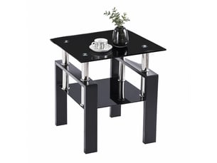Table basse carré(e) coloris noir <strong>CHICFURN</strong> <strong></strong> - 45 cmx45 cm