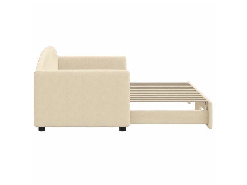 Lit simple- lit adulte - lit de jour avec gigogne sans matelas crème 80x200 cm - Conforama C