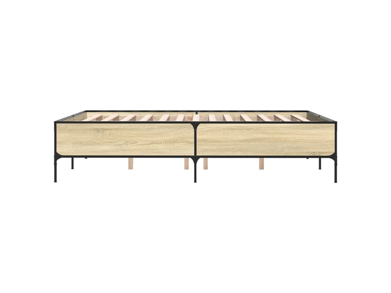  Lit double- lit adulte -  cadre de lit sans matelas chêne sonoma 135x190 cm  - Conforama D